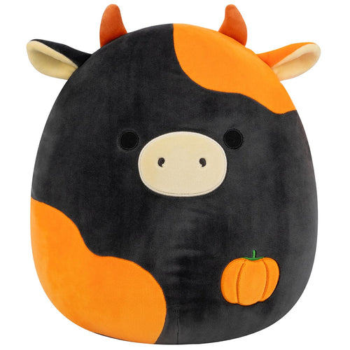Squishmallows Jefferson Black & Orange Cow Plush — 14"