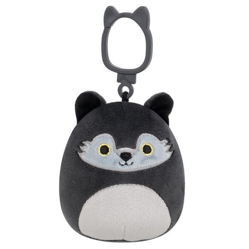 Squishmallows Dmitri Dark Grey Wolf Clip Plush 3.5"