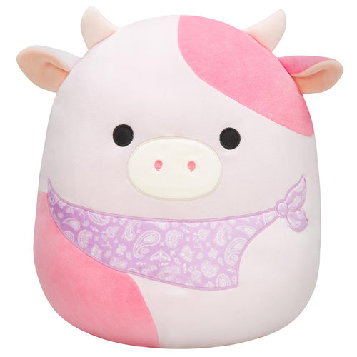 Squishmallows 14" Reshma the Light Pink Cow with Purple Bandana Plush