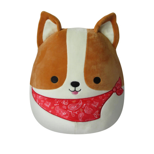 Squishmallows Reginald Corgi with Red Bandana Plush 12"
