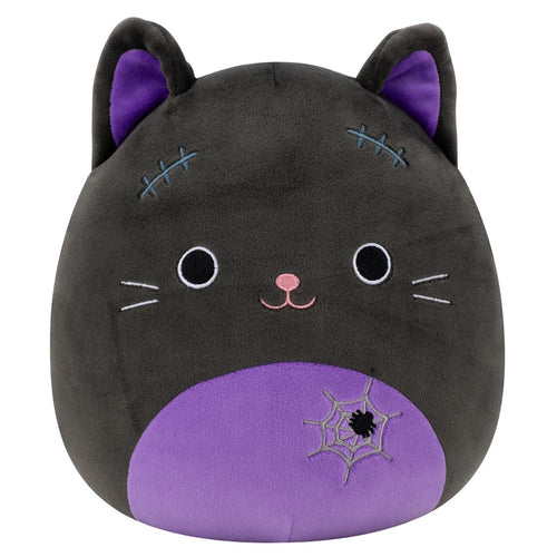 Squishmallows Autumn Black Cat Plush with Purple Belly & Stitches 8"