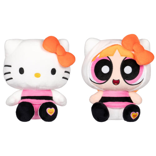 Hello Kitty and Friends X Powerpuff Girls Plush 8-Inch 2-Pack | Hello Kitty & Blossom, Kuromi & Buttercup, Cinnamoroll & Bubbles