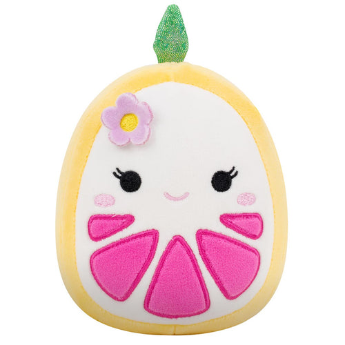 Squishmallows Eleanor Winking Yellow Grapefruit With Flower Hairpin Plush 5"