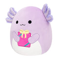 12-Inch Monica the Purple Axolotl Holding Present - 2